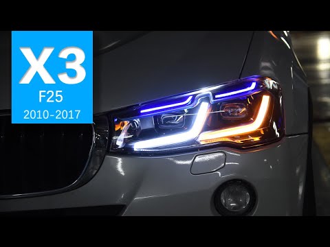 AKD headlihts facelift for BMW X3 F25 and X4 F26 Lighthouse Replacement M5 LCI Style Installation