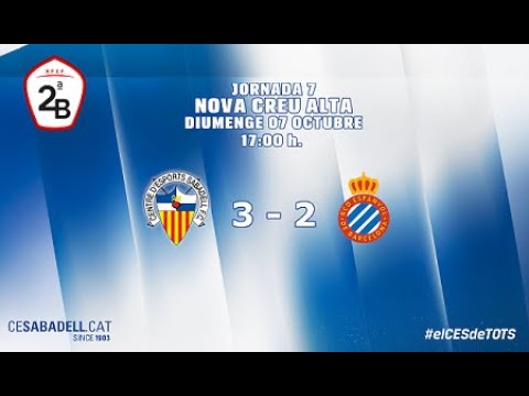 RESUM CE SABADELL 3 - 2 RCD ESPANYOL 'B'