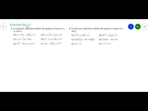 How to find equation is linear or not in elementary linear algebra exercise 1.1 || Howord Anton
