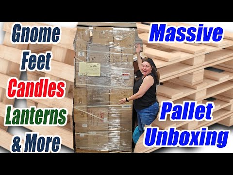 Unboxing a Massive Pallet Bigger Than Me! We found Gnome Shoes, Candles, Lanterns & More!