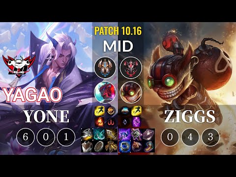 JDG Yagao Yone vs Ziggs Mid - KR Patch 10.16