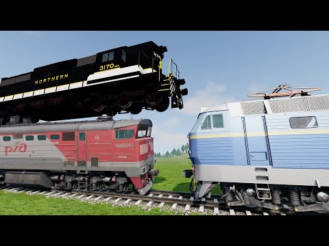 Crazy High Speed Train Crashes #99 - Beamng drive | Dancing Cars