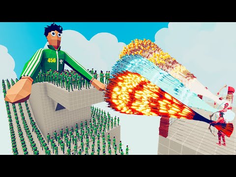 100x PLAYER (SQUID GAME) + 2x GIANT vs 3x EVERY GOD - Totally Accurate Battle Simulator TABS