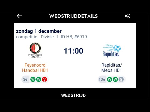 Feyenoord handbal HB1 - Rapiditas/meos HB1
