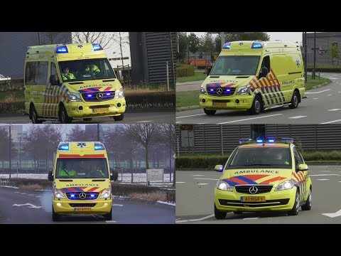 Verschillende Ambulances met spoed in Arnhem