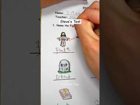 Grading my student’s test (Steve) #asmr #school #teacher #grading #papers #shorts
