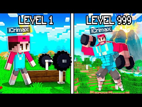 MINECRAFT but EVERY LEVEL makes me STRONGER!