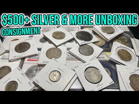 Unboxing A $500+ Rare Coin Consignment - Graded Coins, World Silver, & Expensive Items!!