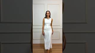 Vídeo de Conjunto Saia, Blusa e Cinto Branco