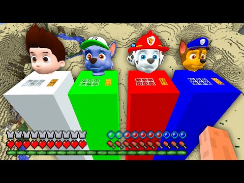 I found SUPER LONG HOUSE OF PAW PATROL RYDER AND ROCKY CHASE MARSHALL in Minecraft - Gameplay