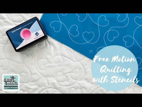 Hearts Meander Free Motion Quilting Tutorial using Full Line Stencil