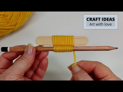 Super Easy Woolen Flower Craft Ideas with Ice Cream Stick - Hand Embroidery - Amazing Flower Design