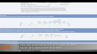 Para esto sirve marcar la X, en la casilla de Obra Social, de la declaraci&oacute;n de la renta