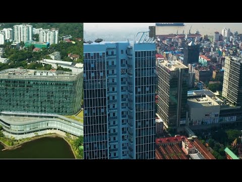 Os melhores vídeos de drones da cidade de Yangon. Horizonte de Yangon 2020. La Birmanie vue du ciel