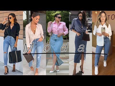 MODA 2024 OUTFITS ROPA  BÁSICA Y SENCILLA LOOKS CASUALES PARA MUJER TENDENCIAS 2024