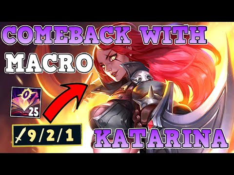 HOW TO PLAY KATARINA FROM BEHIND TIPS FOR LANING & ROAMING & COMEBACK | LEAGUE OF LEGENDS SEASON 11