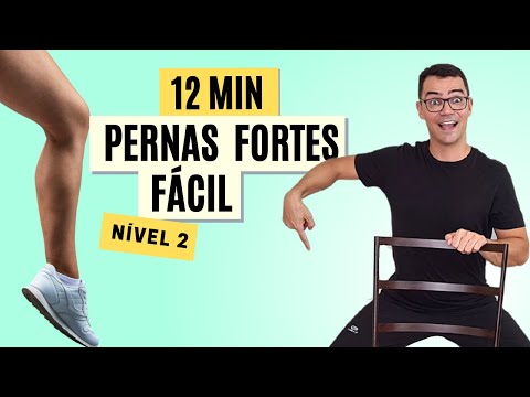 Treino FÁCIL para FORTALECER as PERNAS, COXAS e GLÚTEOS | Nível 2 | Exercícios para Idosos