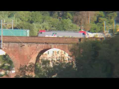 Treno merci e494 mir container,Ceranesi,succursale Giovi,trains hunter,trainspotting,railways