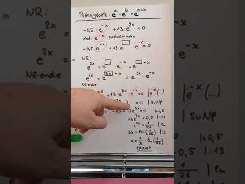 Mathe A035: Ausklammern einer Potenz mit Basis e mit Potenzgesetz