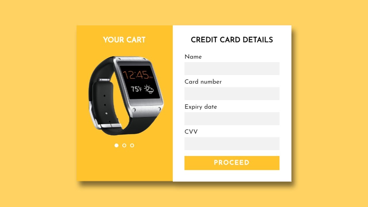 How to create the Credit Card Checkout Form with BX Slider -  Checkout Form Design