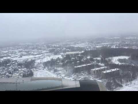Landing Moscow SVO 04.12.2021 snow