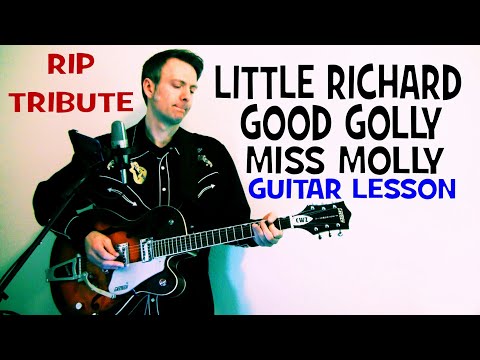 Little Richard Good Golly Miss Molly Rockabilly Guitar Lesson with Chords TAB and Solo Tutorial
