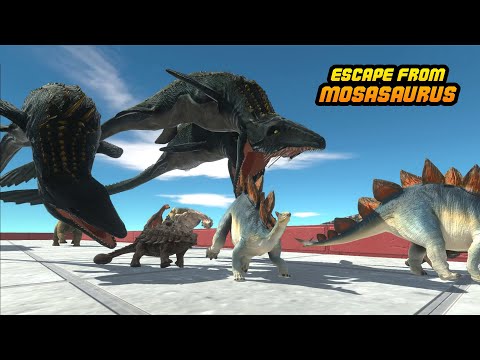 Escape from MOSASAURUS (Dinosaurs) - Animal Revolt Battle Simulator