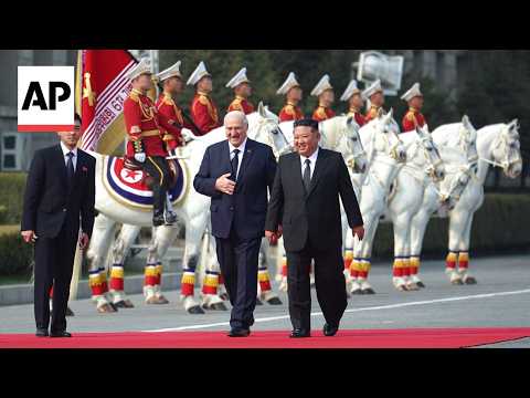 Video Thumbnail: Kim Jong Un greets Belarus' Lukashenko as he arrives in North Korea