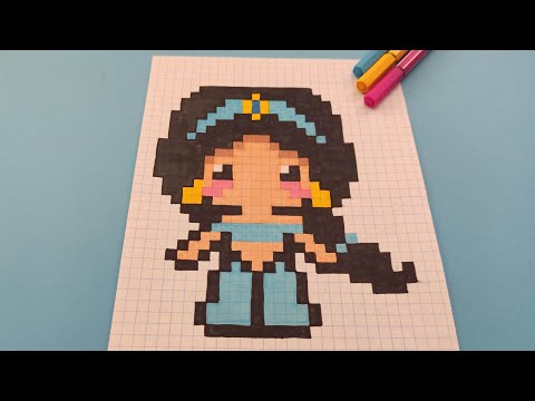 TUTO PIXEL ART - Comment dessiner la princesse Jasmine en pixel