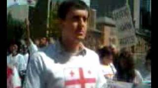 Georgians protest by US embassy Toronto Canada