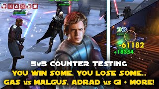 5v5 GAS vs Malgus, Raddus vs GI, Omi Zorii vs Hondo, Executrix vs Executor + More SWGOH GAC Counters