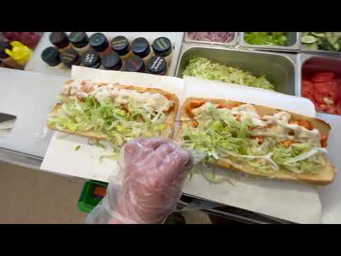 Making Buffalo Chicken Sandwiches At Subway