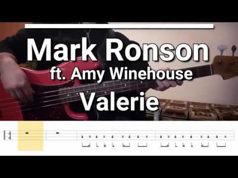 Mark Ronson - Valerie (feat. Amy Winehouse)(Bass Cover) TABS