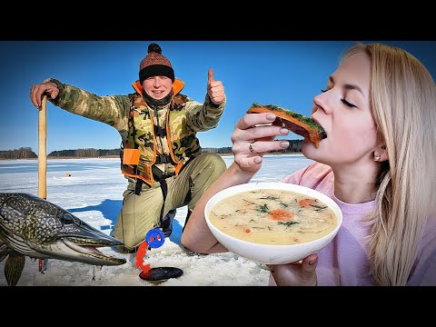 ЗИМНЯЯ РЫБАЛКА НА ЖЕРЛИЦЫ И ПРЕДАТЕЛЬСТВО.  КАК ПРИГОТОВИТЬ ЩУЧЬЮ ИКРУ И ДОМАШНИЙ ХОЛОДЕЦ.