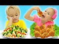 Chris Learn To Share Food And Pretend Cook Toy Food
