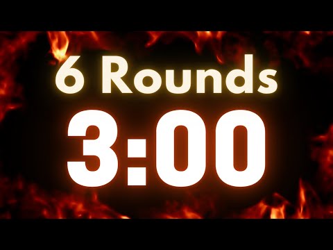 🔥Fire🔥 6 Round 3 Minute Workout Timer | 10 Second Warning | Boxing / MMA Training