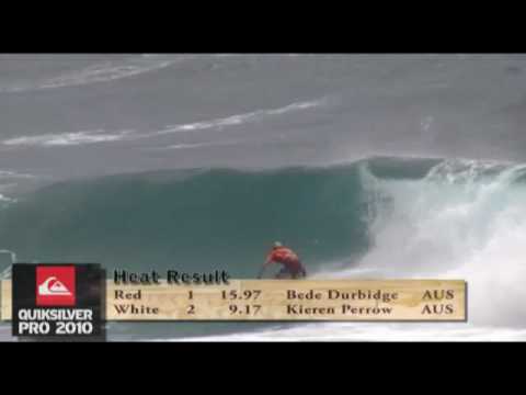 Quiksilver Pro 2010 - Round 4 - Heat 7-8 - Durbidge vs Perrow - Kelly Slater vs Jordy Smith