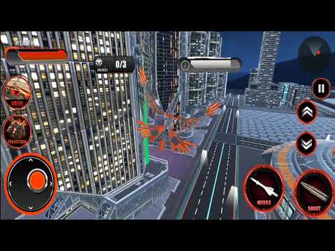 Flying Kite Robot Transform Robot Shooting | Flying Eagle Robot Car |  Android Gameplay FullHD