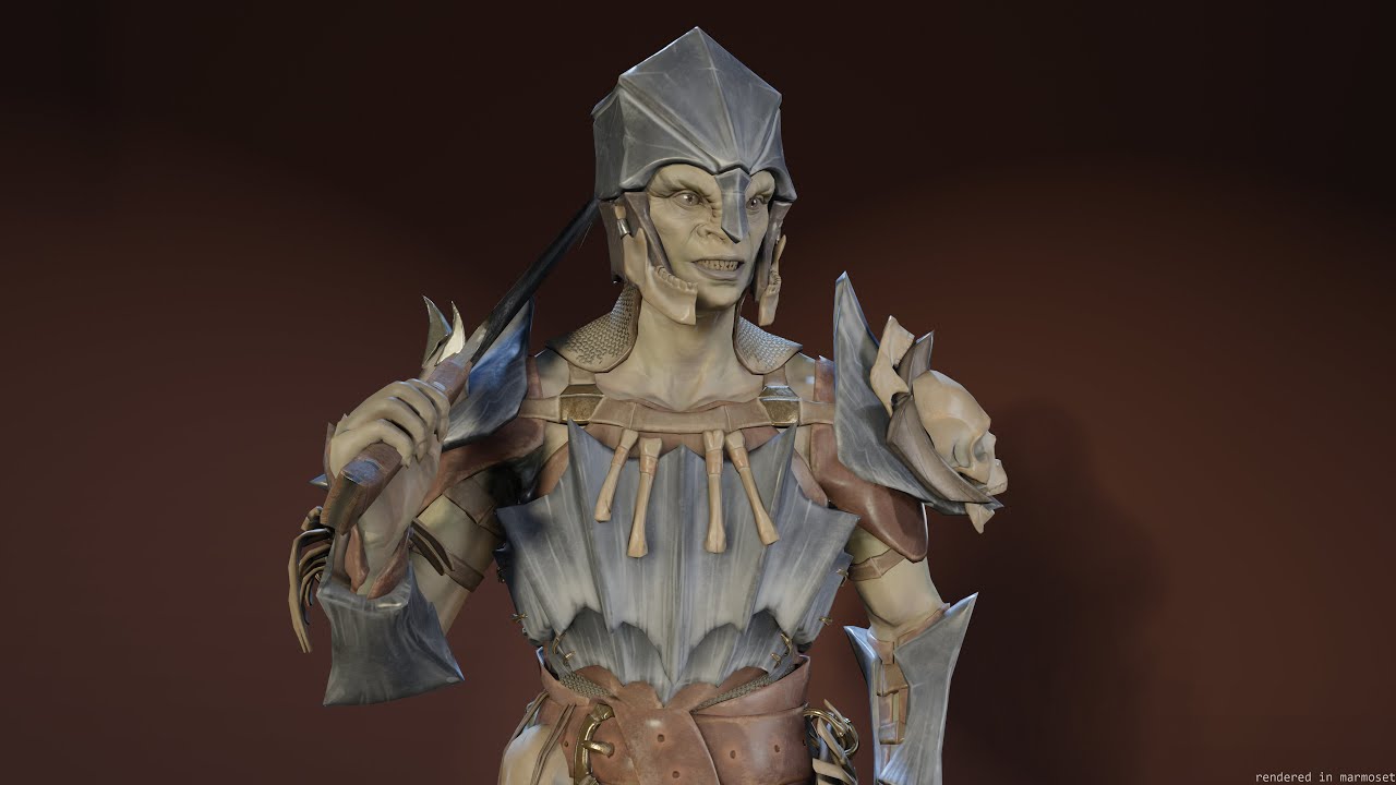Orc unreal unity 19 animations rig in maya 3D Model
