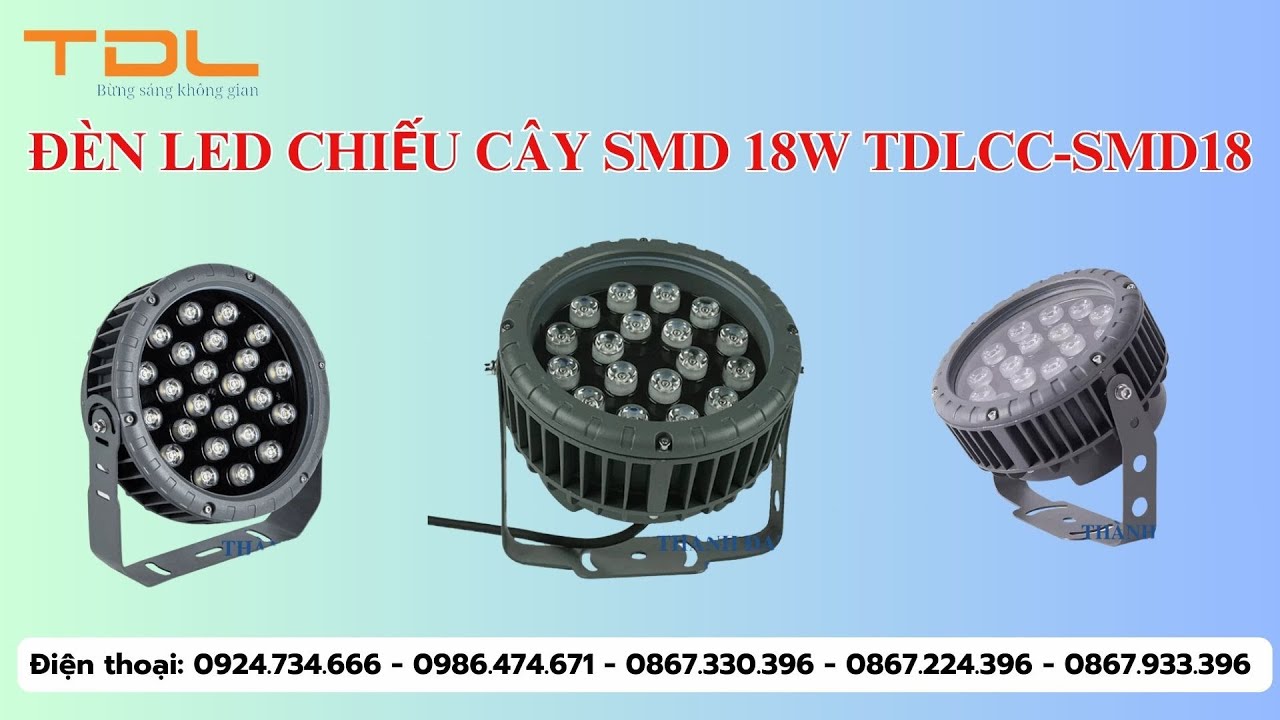 Công trình lắp đặt đèn LED chiếu cây TDL thực tế