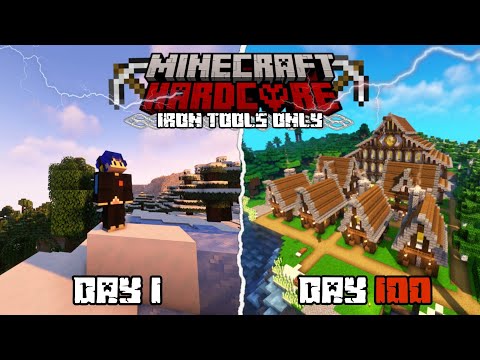 Surviving 100 Days in Minecraft with Iron Tools Only?! 🤯