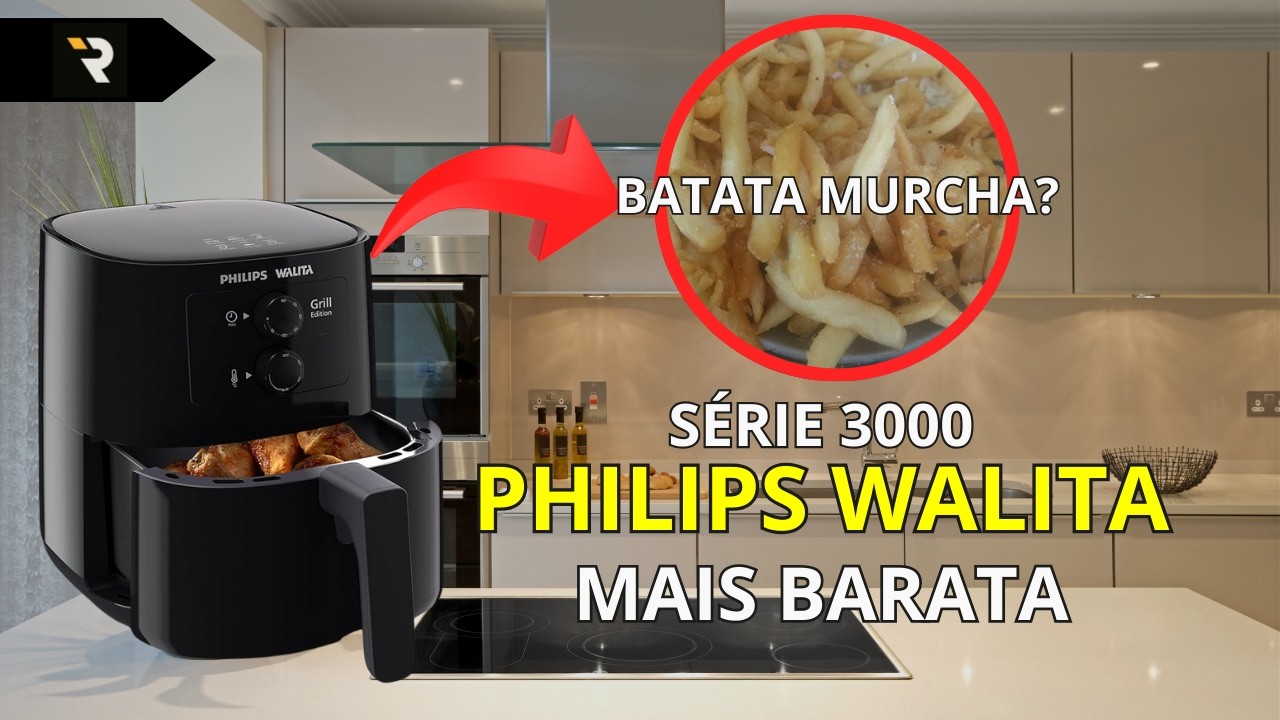 Miniatura da avaliação em vídeo de Fritadeira Elétrica Airfryer Philips Walita RI9201 Série 3000 1400W