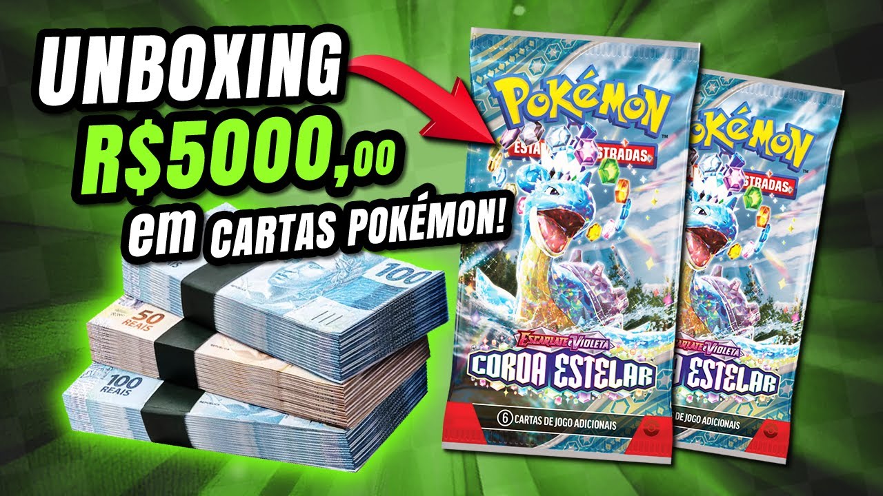 ABRINDO 500 Boosters de COROA ESTELAR! Mais de R$5000 em Cartas Pokémon!