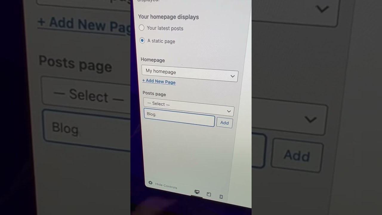 Set Posts page in WordPress. Display posts on separate page.
