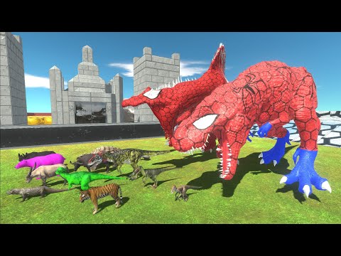 Escape from SPIDERMAN SPINOSAURUS & SPIDERMAN T-REX - Animal Revolt Battle Simulator