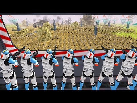 Clone Fortress Walls vs 3,500 DROID ARMY! - Men of War: Star Wars Mod Battle Simulator