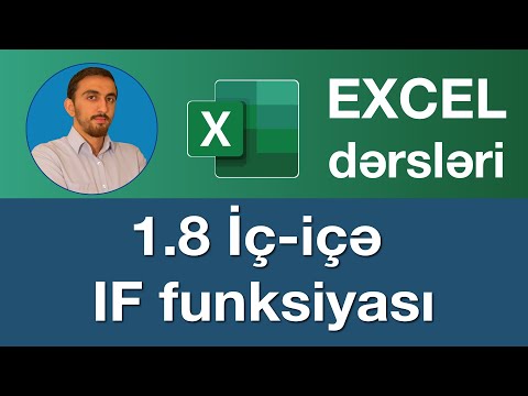 Excel dərsləri  - 1.8 Exceldə İç-İçə IF | İç İçe Eğer İşlevi Nasıl Kullanılır? | Nested IF in Excel
