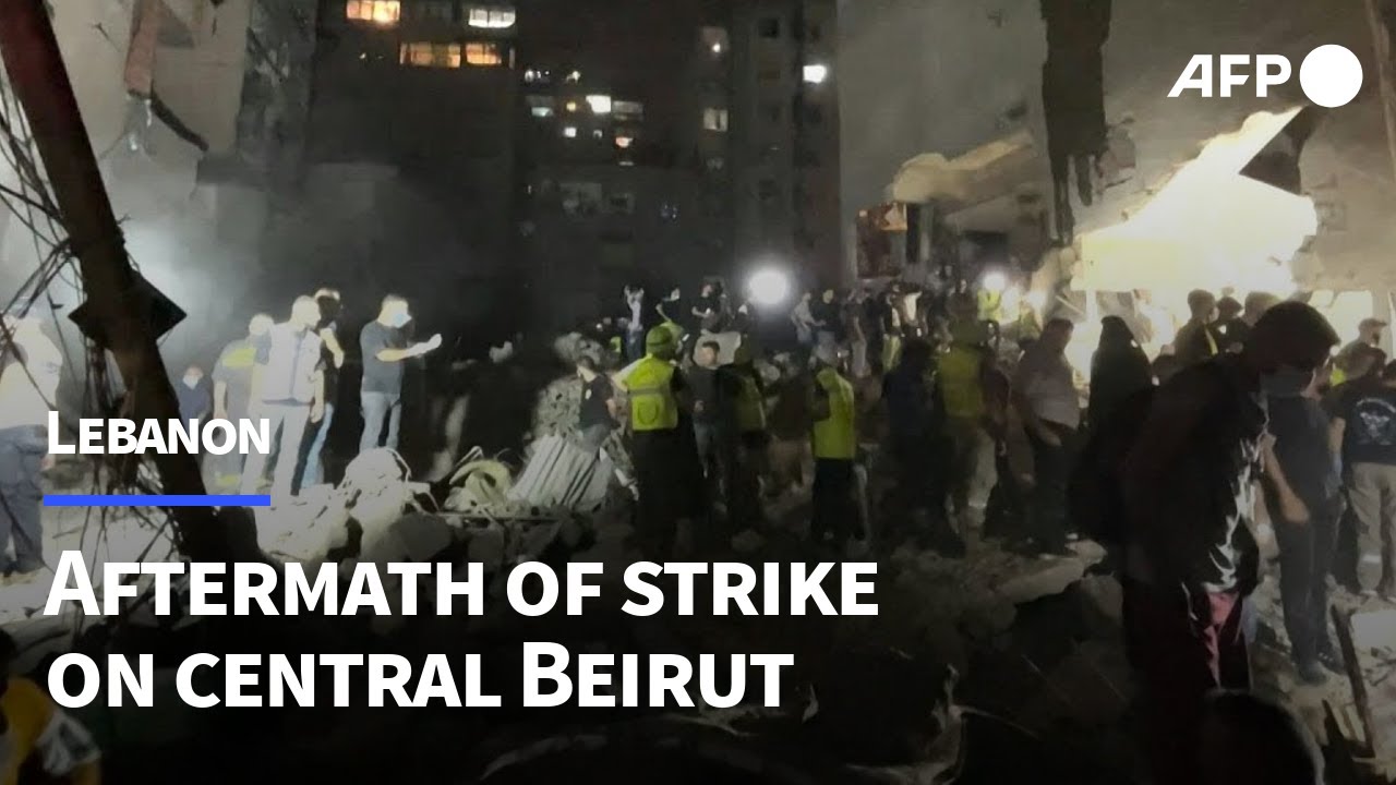 Aftermath of Israeli strike on Basta neighbourhood in central Beirut (2) | AFP