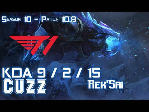 T1 Cuzz REK'SAI vs ZAC Jungle - Patch 10.8 KR Ranked