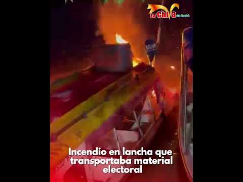 Incendio en lancha que transportaba material electoral hacia San Jacinto, Bolívar